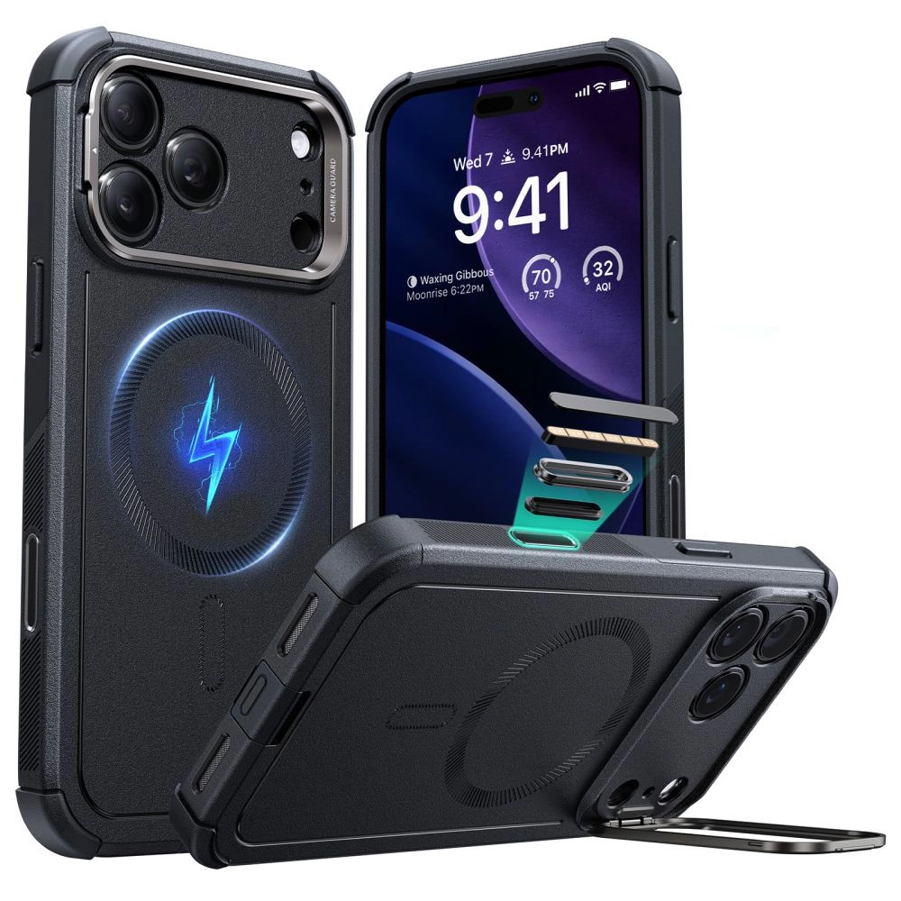 Esr Cyber Kickstand Magsafe Hülle Für Iphone 17 Pro – Schwarz