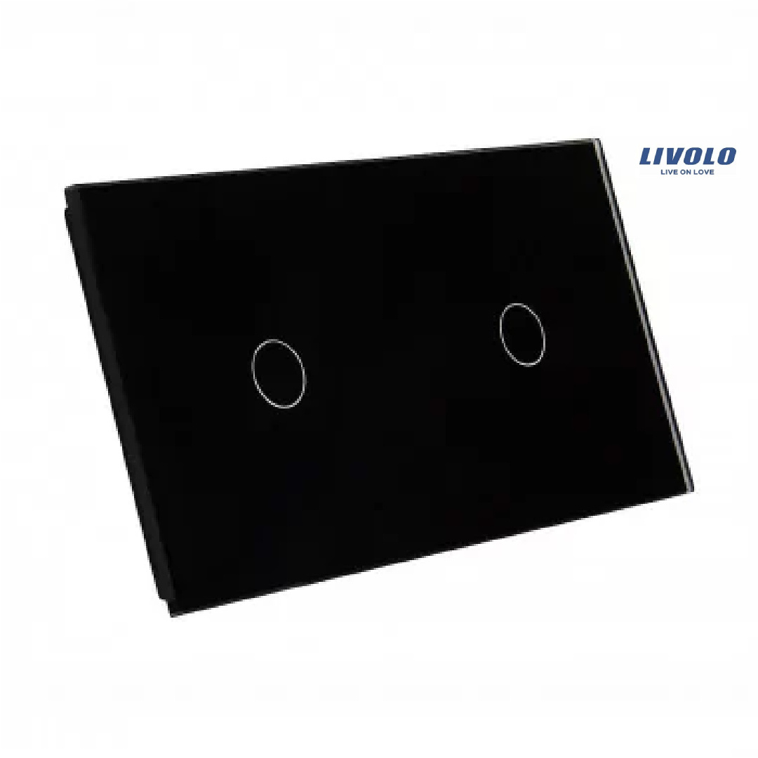 Livolo Doppel-schwarzglas-bedienfeld 7011-62 1+1-schalter