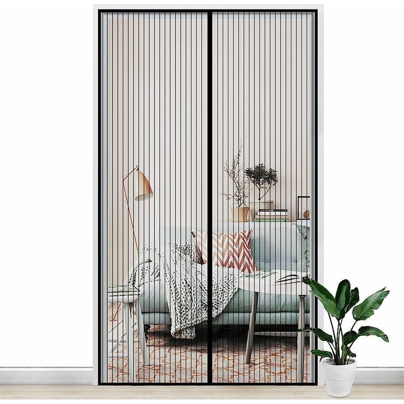 Magnetischer Moskitonetz-türvorhang (120 X 210 Cm), Insektenschutzgitter, Automatischer Verschluss, Magnet Mit Klettverschluss, Kein Bohren Erforderlich, Hält Insekten Und Krabbeltiere An Türen Und Fe
