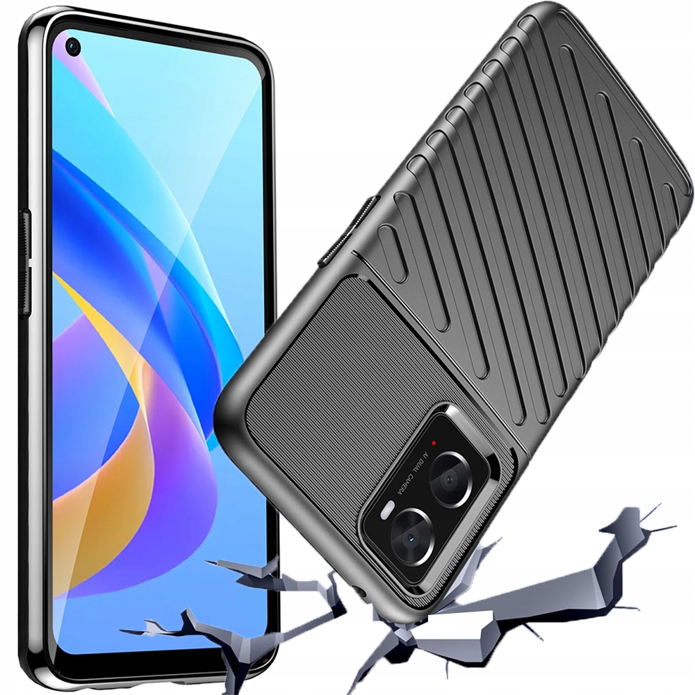 Thunder Case Flexible Schutzhülle Für Oppo A76 / Oppo A36 / Realme 9i, Schwarz