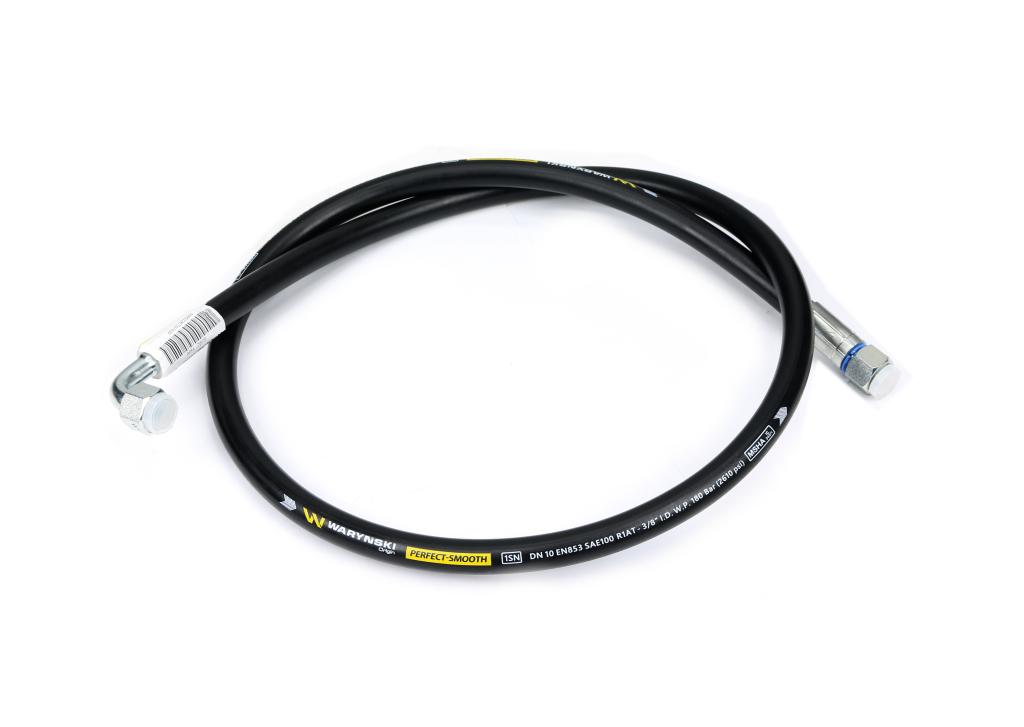 Glatter Hydraulikschlauch Mit Dichtung – Gewinde M18x1,5 Gerade/90° (bogen) L-1500 Mm Dn10-1sn (ak-10-1500 P11p12) 18,0 Mpa Waryński