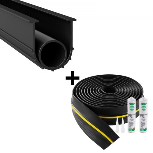 Dichtungsset Für Garagentorschwellen, 6,09 M U-form + O-ring, Universelle Pvc-dichtungsleiste Für Garagentorunterteile, Kombinierbar Mit Wetterfestem Dichtungsstreifen Für Garagenschwellen