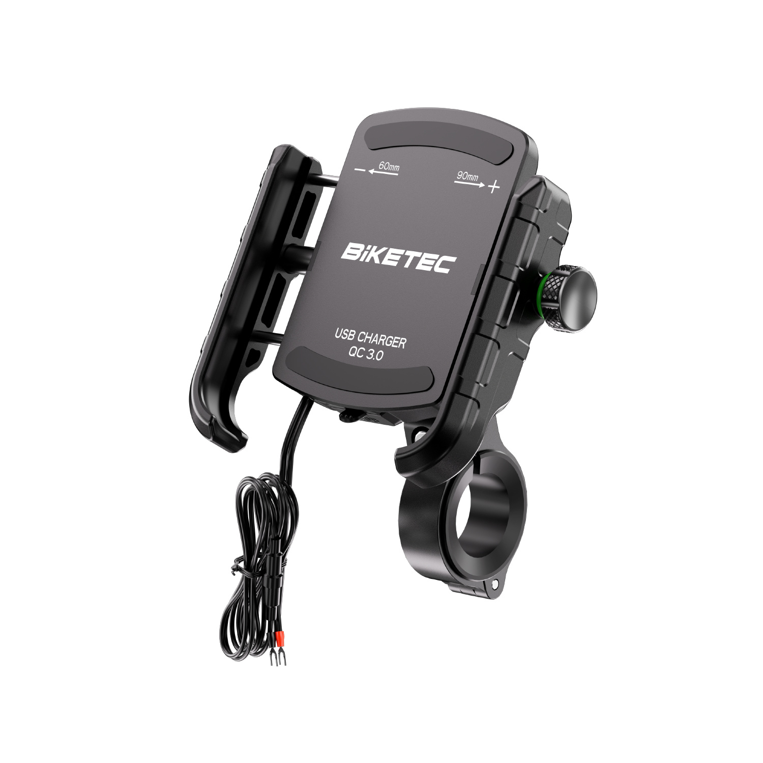 Biketec Pro Motorrad-handyhalterung Mit Qc 3.0 Usb-a-ladegerät (el)