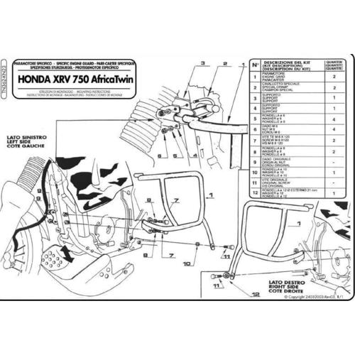 Kappa Motorschutzbügel Für Honda Xrv 750 Africa Twin (tn362), Schwarz