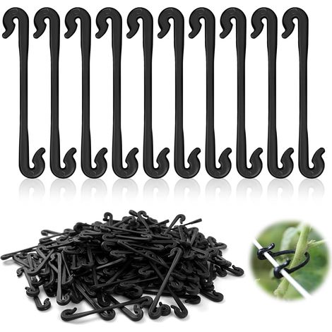 300 (schwarze) Pflanzenclips, Wiederverwendbare Pflanzenstützclips Für Tomaten, Auberginen, Paprika, Blumen, Gurken