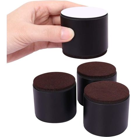 Selbstklebende Möbelfüße, Runde Bettbeine, 5 Cm Hoch, Schwarze Möbelfüße Für Sofa, Kleiderschrank, Tisch