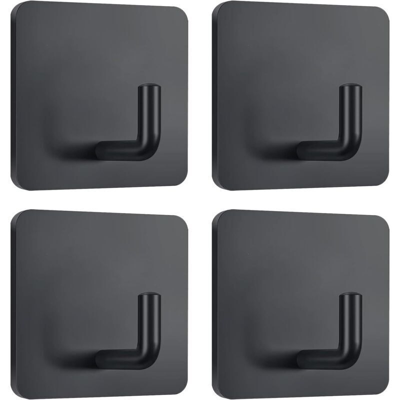 Selbstklebende Handtuchhaken, Zum Aufhängen Von Kleidern, Mänteln, Wandhaken, Edelstahl, 4er-pack (schwarz)