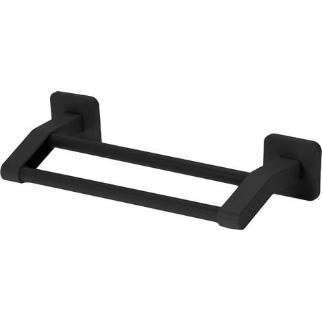 Schwarze, Selbstklebende Handtuchstange, Doppelhandtuchstange 30 Cm, Wandmontage, Gästehandtuchhalter Ohne Bohren Zur Klebemontage In Bad, Schlafzimmer, Küche