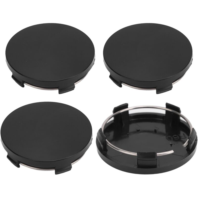 Radnabenkappe 60 Mm, 4 Stück, Radkappe Mit Eisenring, Stilvolle Felgenabdeckung, Universell Für Schwarze Fahrzeuge