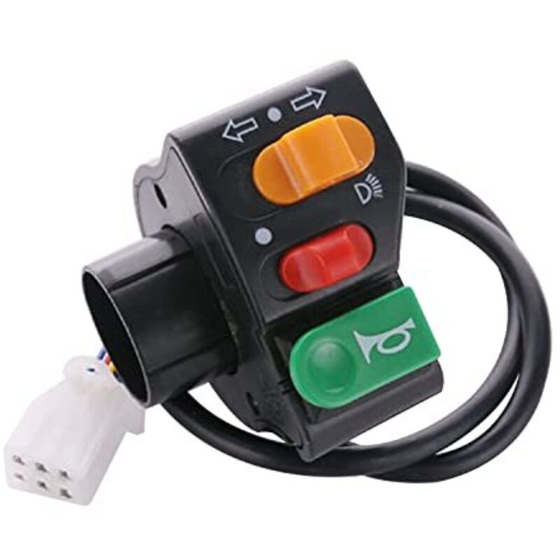 Motorrad-scheinwerferknopf, Led-motorrad-lenkerschalter 3-in-1 Ein/aus-knopf, Led-motorrad-blinker, Wasserdichte Hupe, Nebelscheinwerfer, Multifunktionale Tastenleuchten Und Komponenten