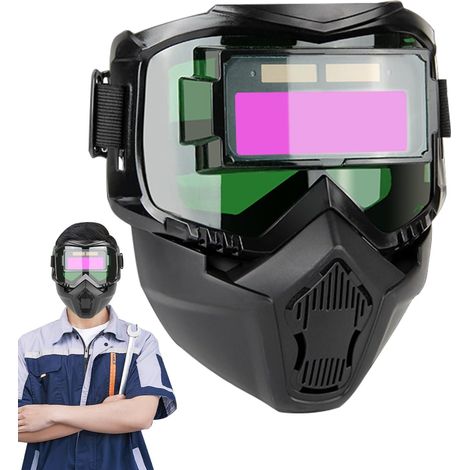 Selbstverdunkelnde Schutzmaske – Adaptives Abdunkelungssystem – Schutz Vor Verbrennungen Und Spritzern – Atmungsaktiver Tragekomfort