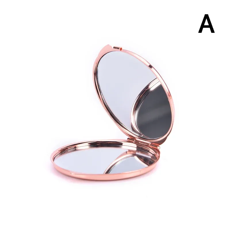 Stilvoller, Tragbarer Schwarzer Schminkspiegel Für Damen, Glatter, Doppelseitiger, Faltbarer Kleiner Quadratischer/runder Spiegel, Perfekt Für Das Reise-make-up.