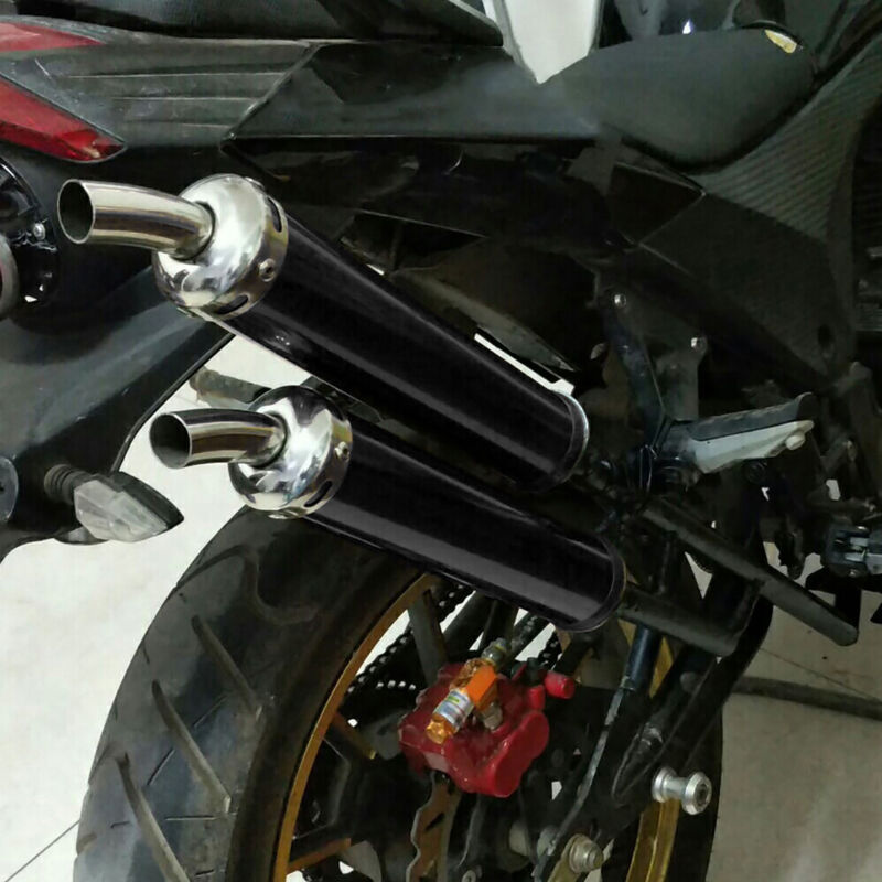 Auspuffschalldämpfer Aus Edelstahl, Modifizierte 20-mm-/0,8-zoll-auspuffschalldämpferteile Für Zweitaktmotorräder (schwarz)