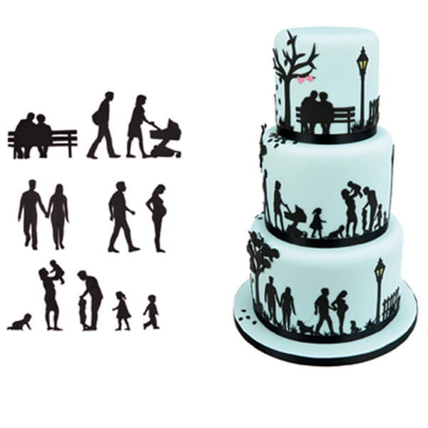 Familiensilhouette-ausstechformen Aus Zuckerpaste