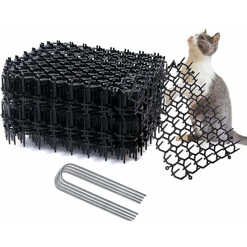 Anti-katzennetz Mit Spikes, 12 Stück, Anti-katzen-spikes, Kunststoff-katzenmatte, Stachelspitzen, Pflanzenschutzstreifen Für Gartennetz, Weidezaun