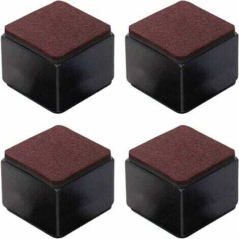 Set Mit 4 Selbstklebenden Möbelfüßen Aus Kohlenstoffstahl – 50 Mm Hoch, Geeignet Für Betten, Sofas, Kleiderschränke – Schwarze Quadrate