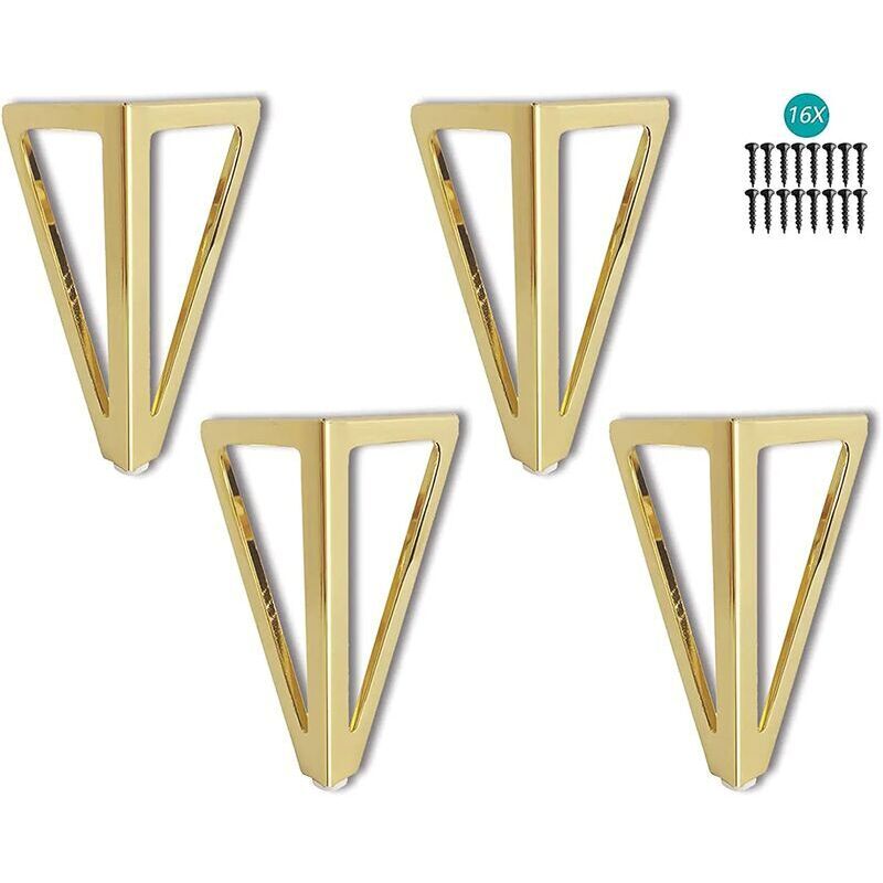 4er-pack Möbelbeine, Metall-tischbeine, 15 Cm, Schwarz, Für Tv-ständer, Couchtische, Schränke, Schlafsofas Und Mehr. (15 Cm, Gold)