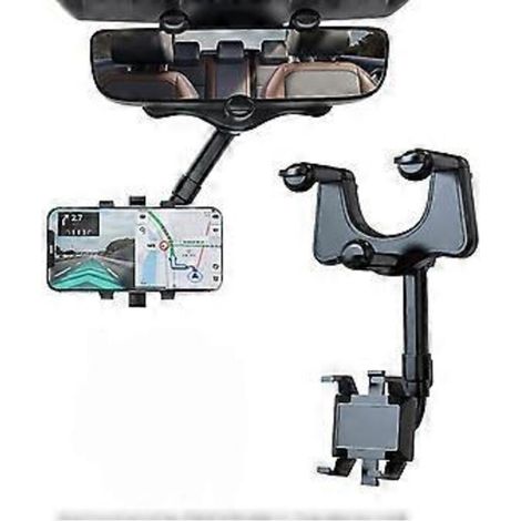 Handyhalterung Für Den Auto-rückspiegel – Um 360° Drehbare Und Einziehbare Handyhalterung, Kompatibel Mit Allen Smartphones