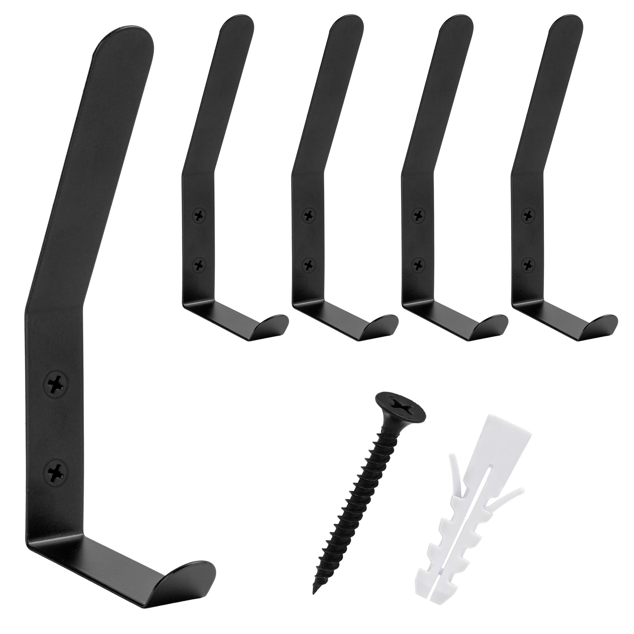 Set Mit 5 Schwarzen Floro Badezimmer-kleiderbügeln