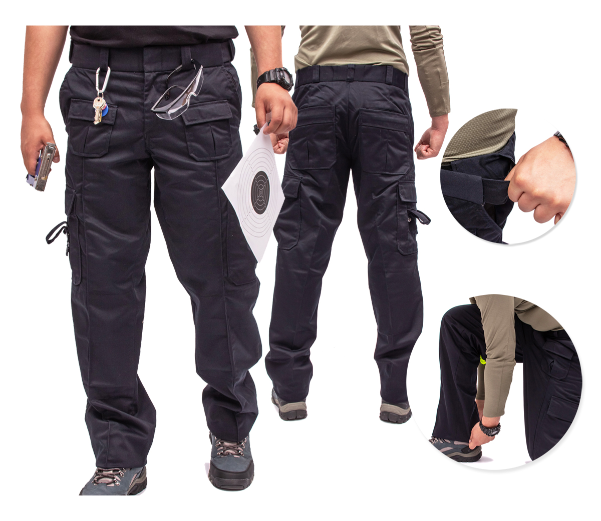 Jugend-taktikhose Firi 555.127 - Militär-kampfhose, Schwarz, Taktische Hose, Militärhose, Gürtel, Größe 64/78, Xxs