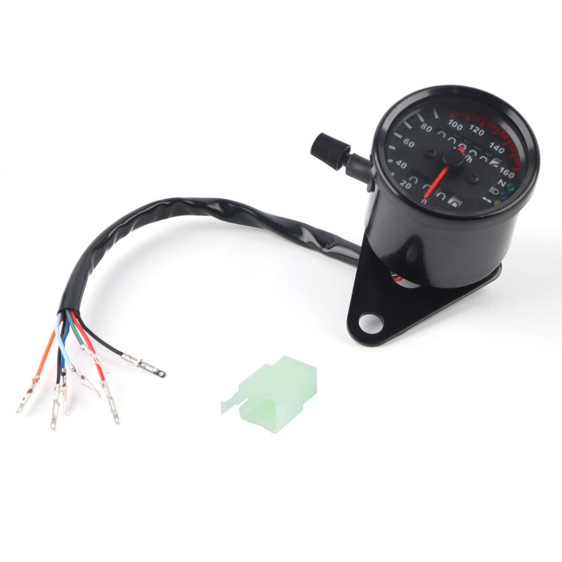 Universeller Motorrad-kilometerzähler, Tachometer, Duale Km/h-anzeige, Schwarz