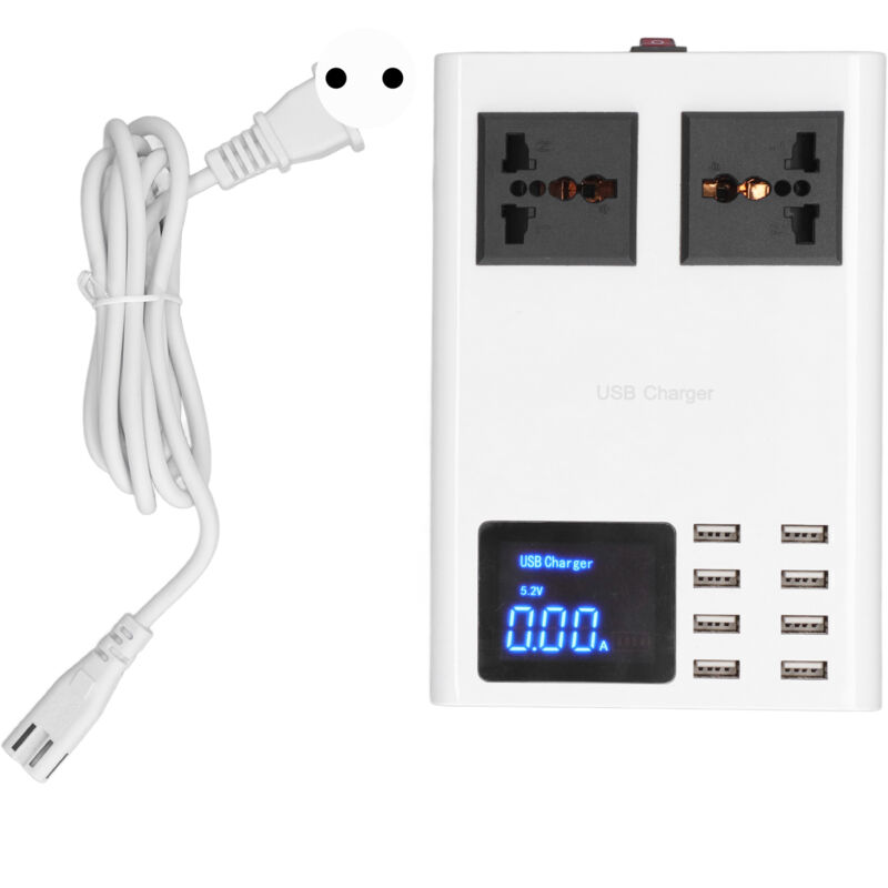Led-usb-ladegerät, Überstromschutz, 8 Anschlüsse, Lcd-netzteil, Eu-stecker, Wechselstrom 100–240 V