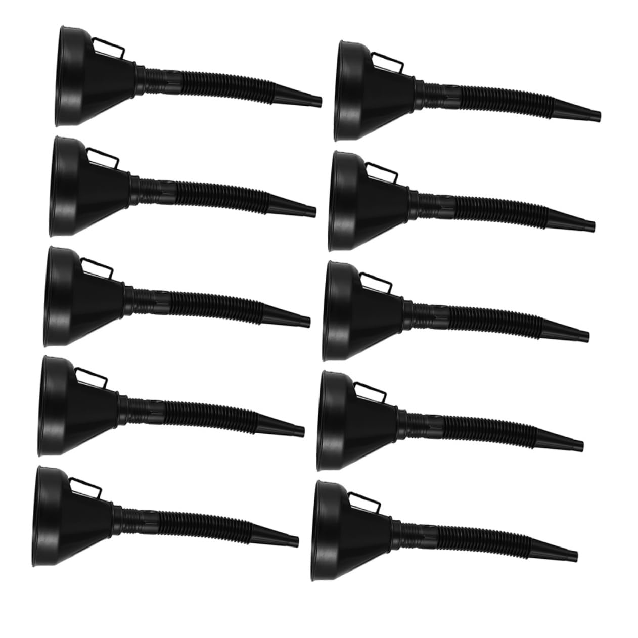 Pack Of 10 Funnels For Petrol Engine Oil Funnel For Engine Car Funnel Gas Tank Funnel Oil Funnel For Motor Vehicles Funnel For Oil Tank Funnel With Filter Plastic Black