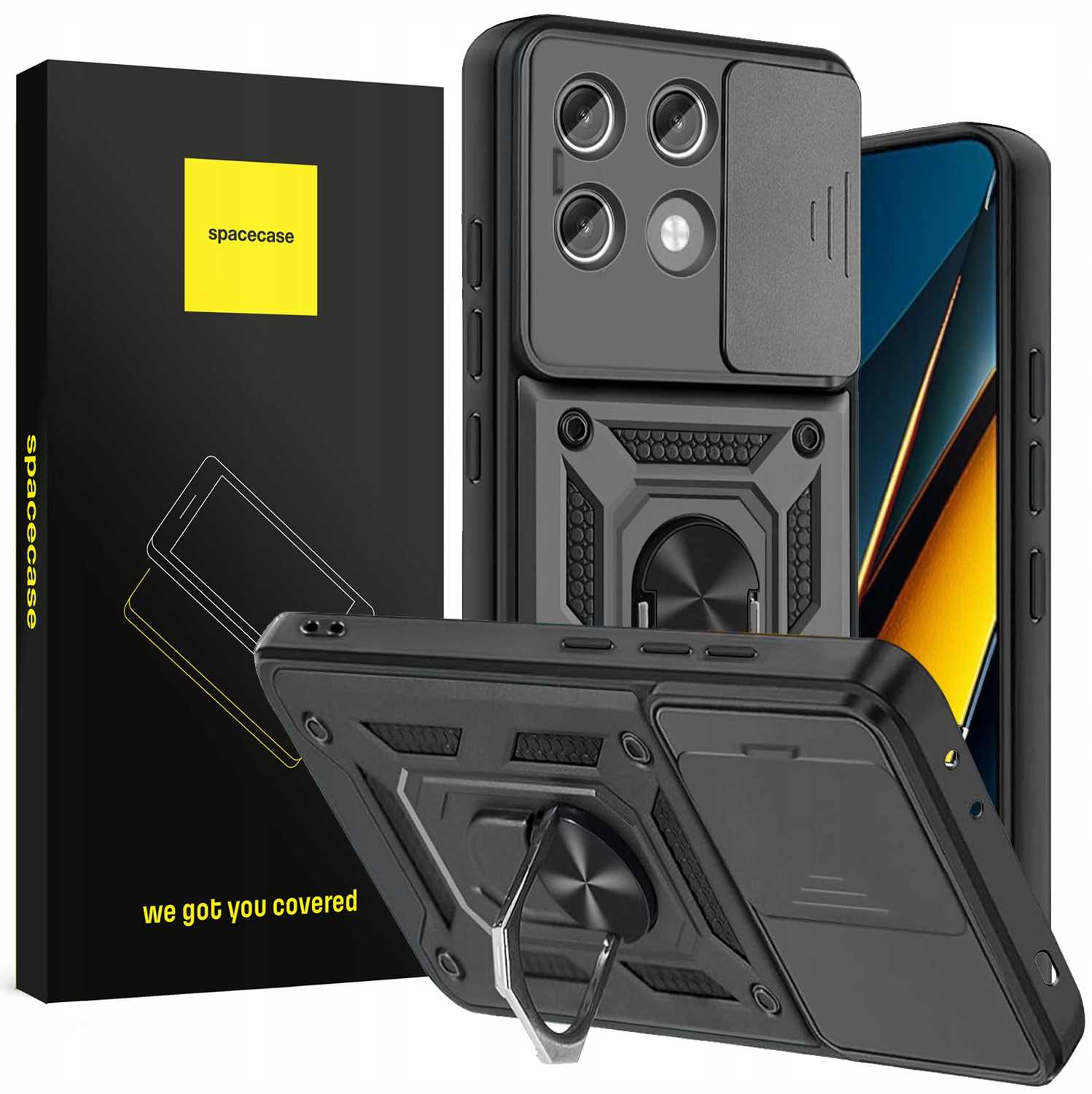 Spacecase Camring Poco X6 Pro 5g Schwarz