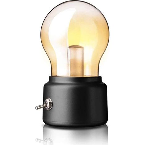 Retro-nachtlicht, Tragbare, Kreative Retro-led-lampe Mit Usb-aufladung, Schreibtischlampe Für Zuhause, Büro Und Reisen, Schwarz