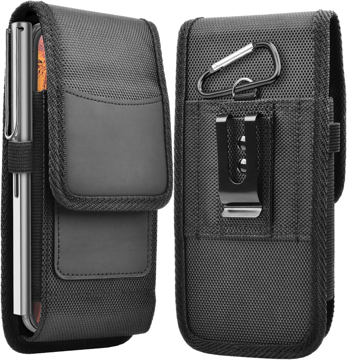 Handyholster Aus Nylon, Passend Für Samsung Galaxy S25 Ultra, S24 Plus, S23 Und S22, Mit Gürtelclip, Tragbar, Schwarz