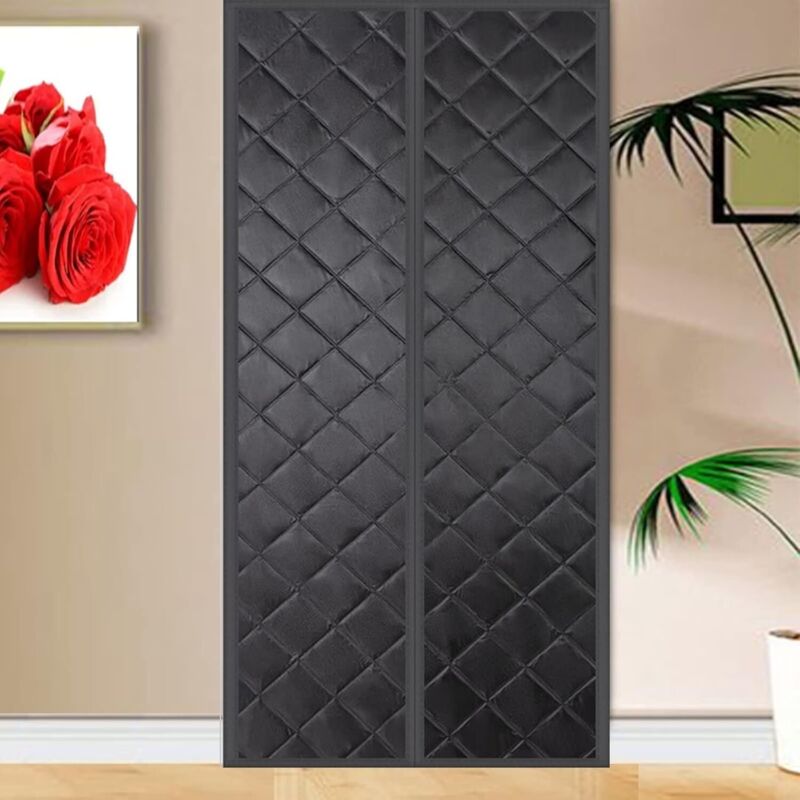 Schwarzer, Thermomagnetischer Türvorhang, 90 X 210 Cm, Isolierend, Schalldicht, Kältebeständig, Für Türen, Nur Isolierend Für Balkontüren, Außentüren Von Wohnzimmern