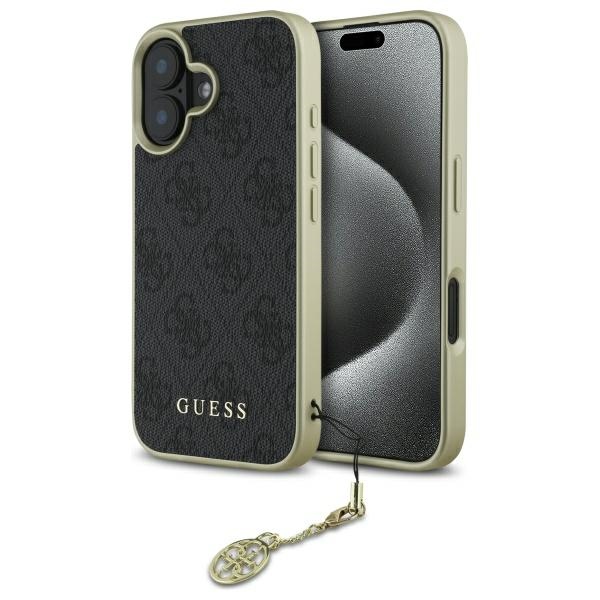 Guess Guhcp16sgf4ggr Iphone 16 6,1" Schwarze/schwarze Hartschalen-kollektion 4g Charms