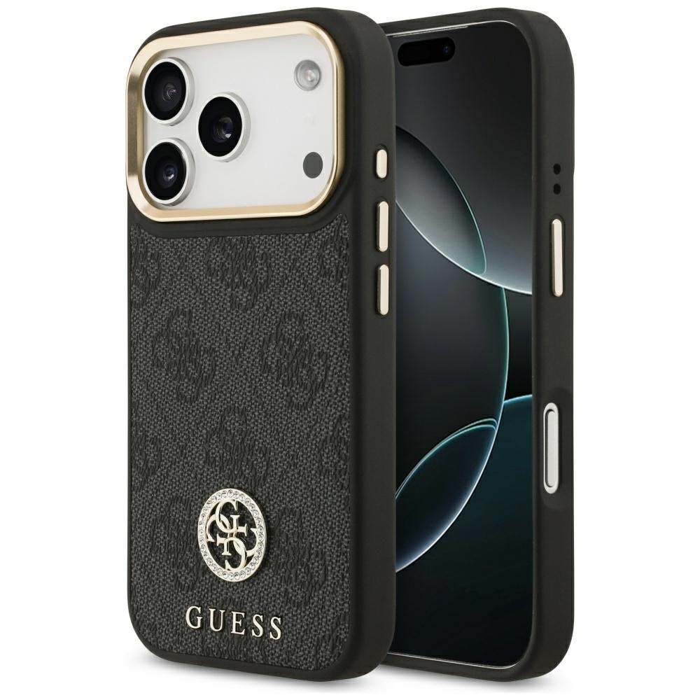 Guess 4g Strass Logo Magsafe Hülle Für Iphone 17 Pro Schwarz