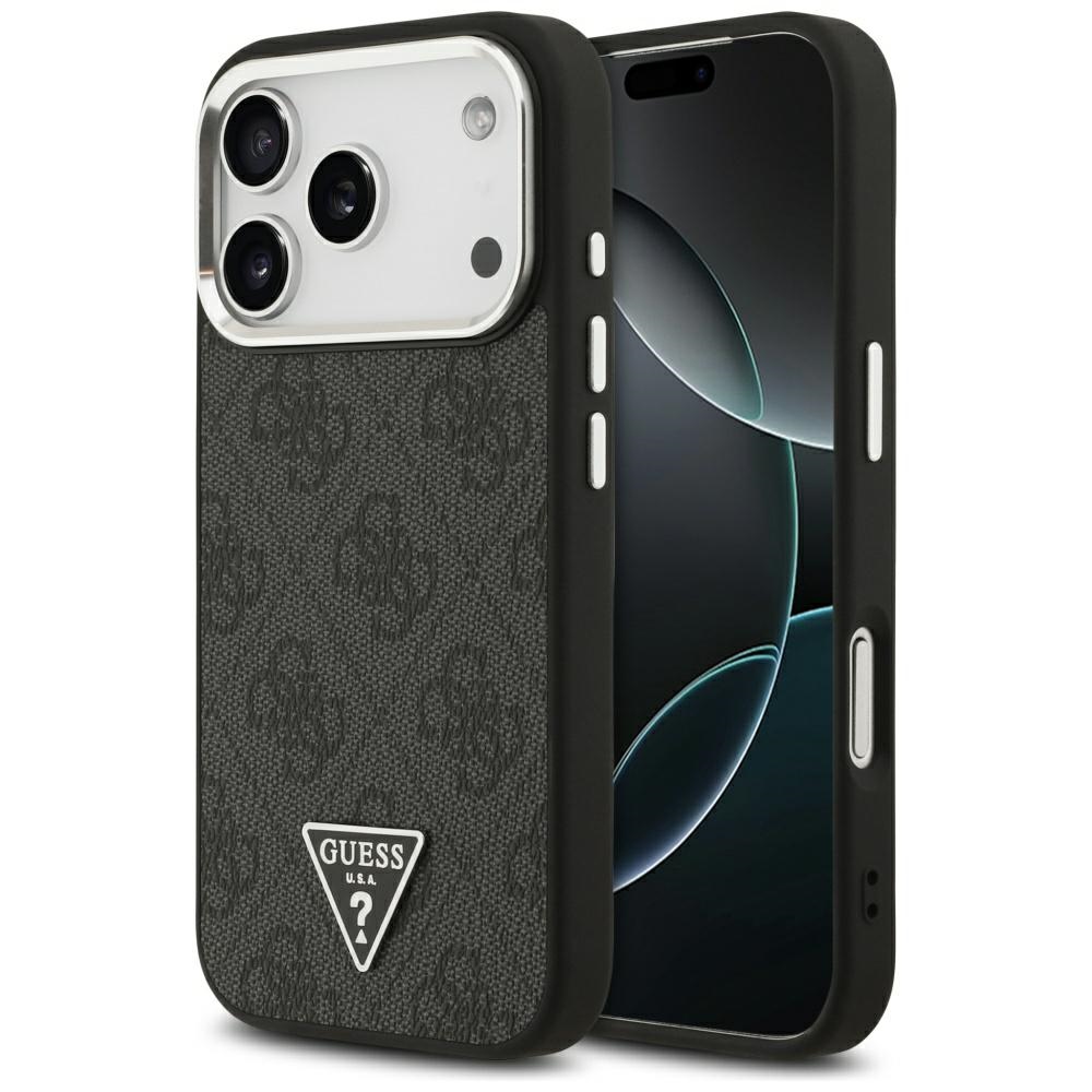 Guess 4g Triangle Logo Magsafe Hülle Für Iphone 17 Pro, Schwarz/silber