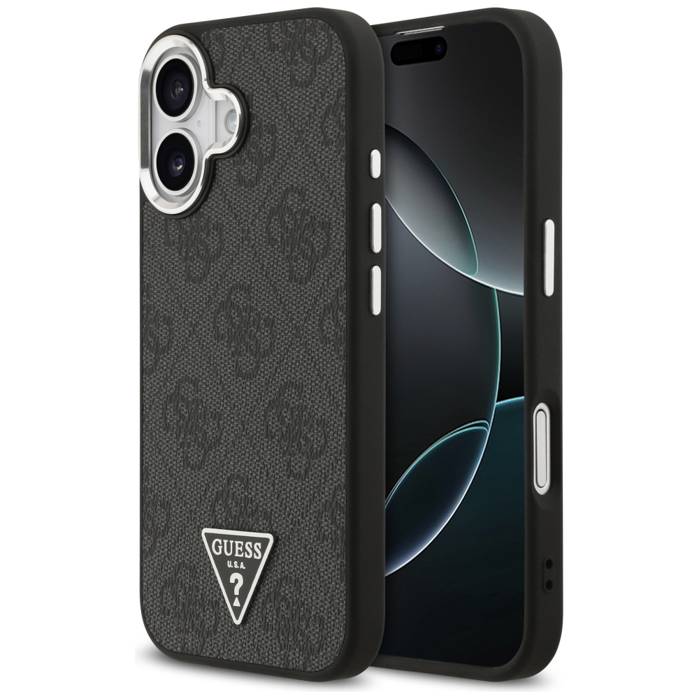 Guess 4g Triangle Logo Magsafe Hülle Für Iphone 17, Schwarz/silber