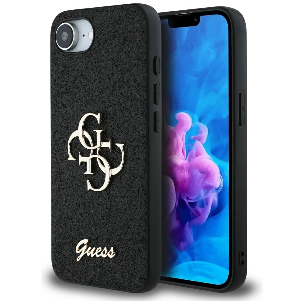 Guess Fixed Glitter Big 4g Hülle Für Iphone 16e / 17e Schwarz