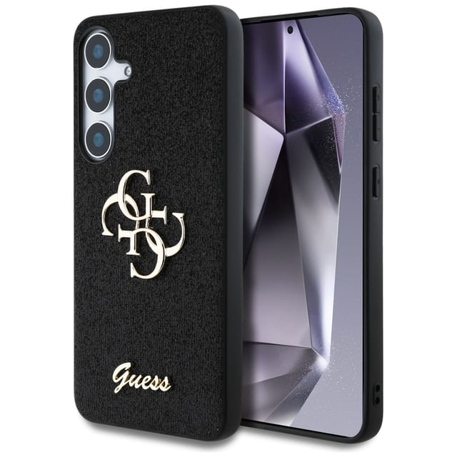 Guess Fixed Glitter Big 4g Metal Logo Hülle Für Samsung Galaxy S25 Schwarz