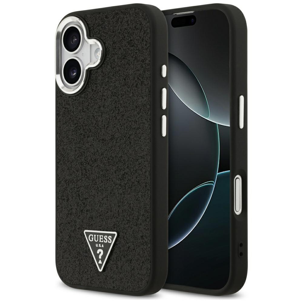 Guess Glitzer-dreieck-logo Magsafe Hülle Für Iphone 17 Schwarz
