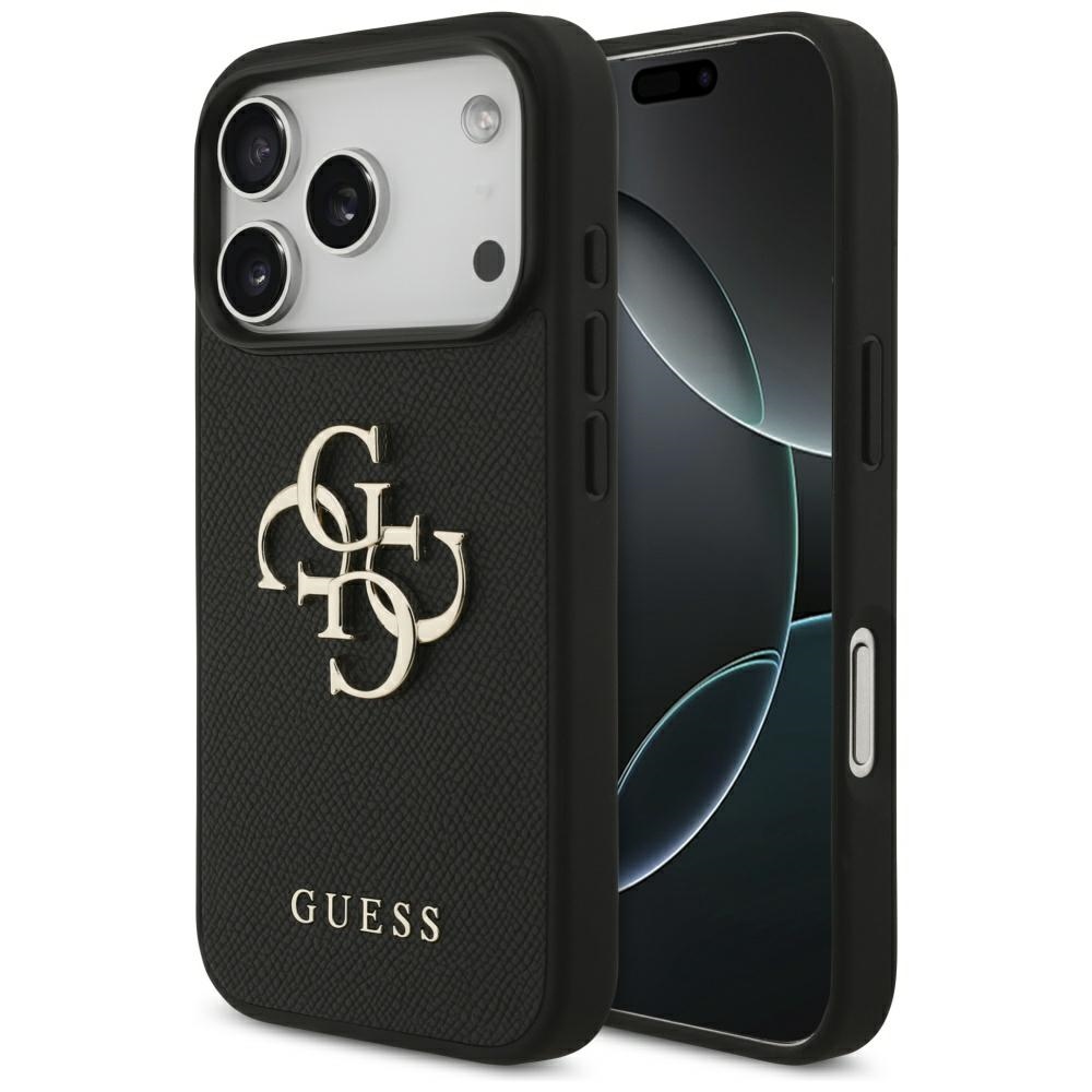 Guess Grained Big 4g & Classic Logodo Iphone 17 Pro Hülle Schwarz