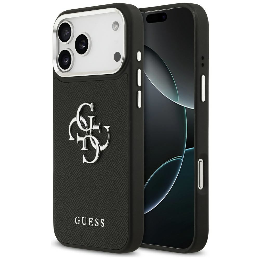 Guess Grained Big 4g Classic Logo Hülle Für Iphone 17 Pro Max, Schwarz