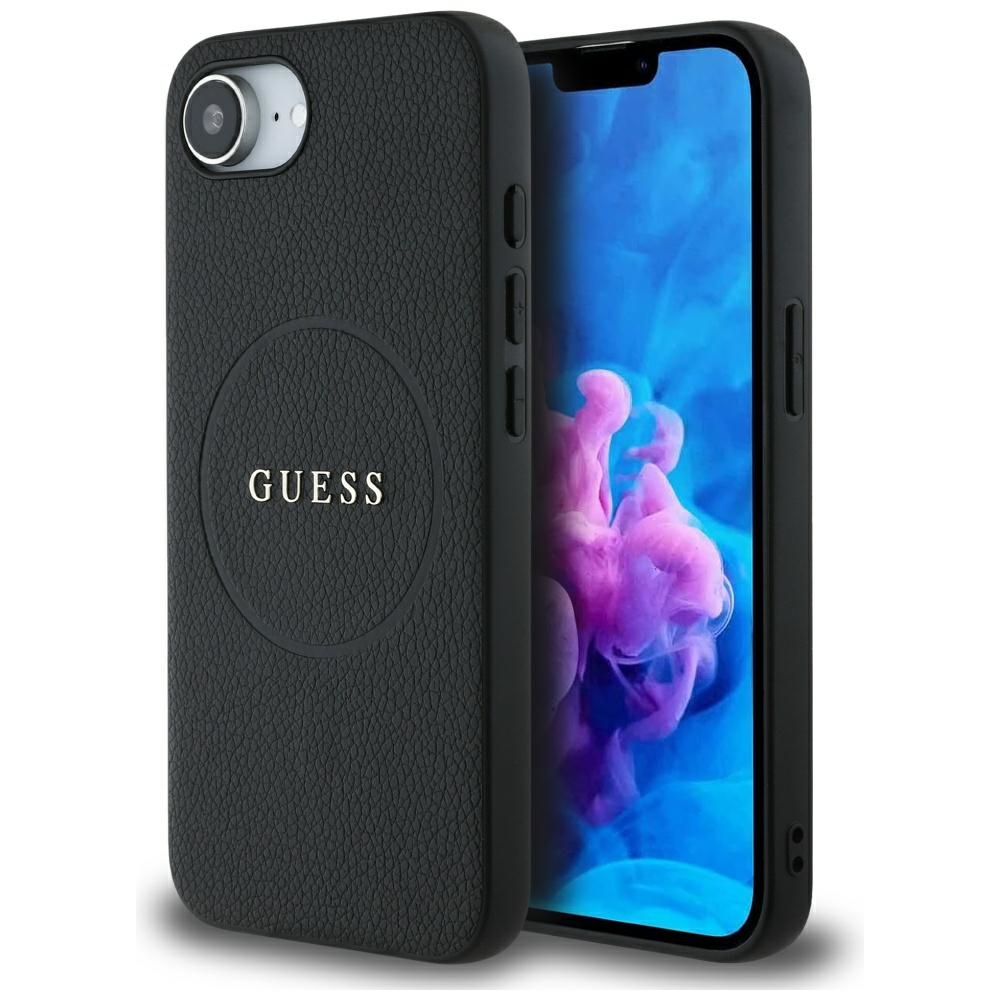 Guess Grained Ring Magsafe Hülle Für Iphone 16e / 17e Schwarz