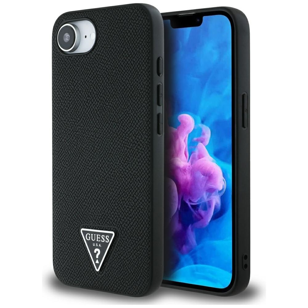 Guess Grained Triangle Magsafe Hülle Für Iphone 16e / 17e Schwarz