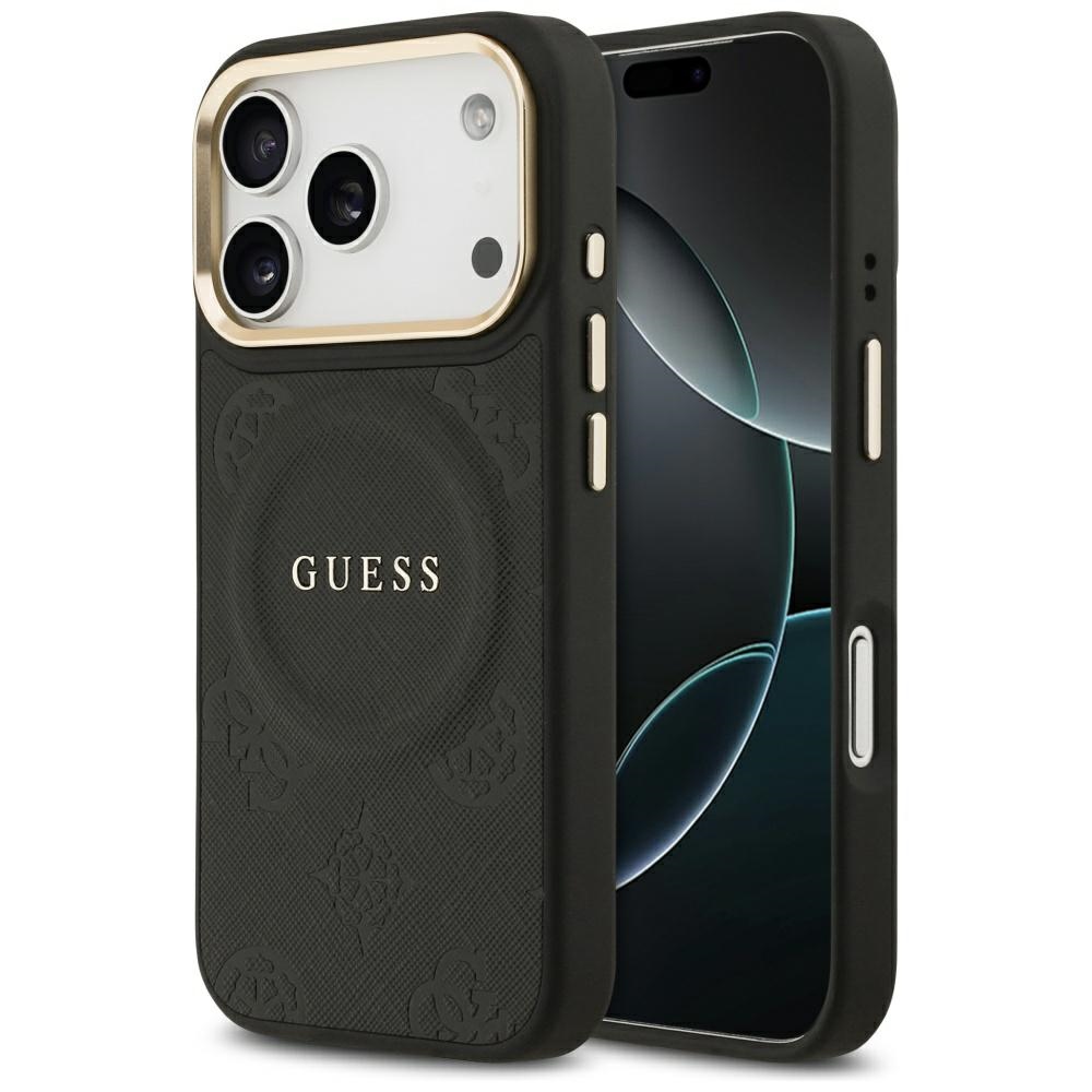 Guess Peony Hot Stamp Magsafe Hülle Für Iphone 17 Pro Schwarz