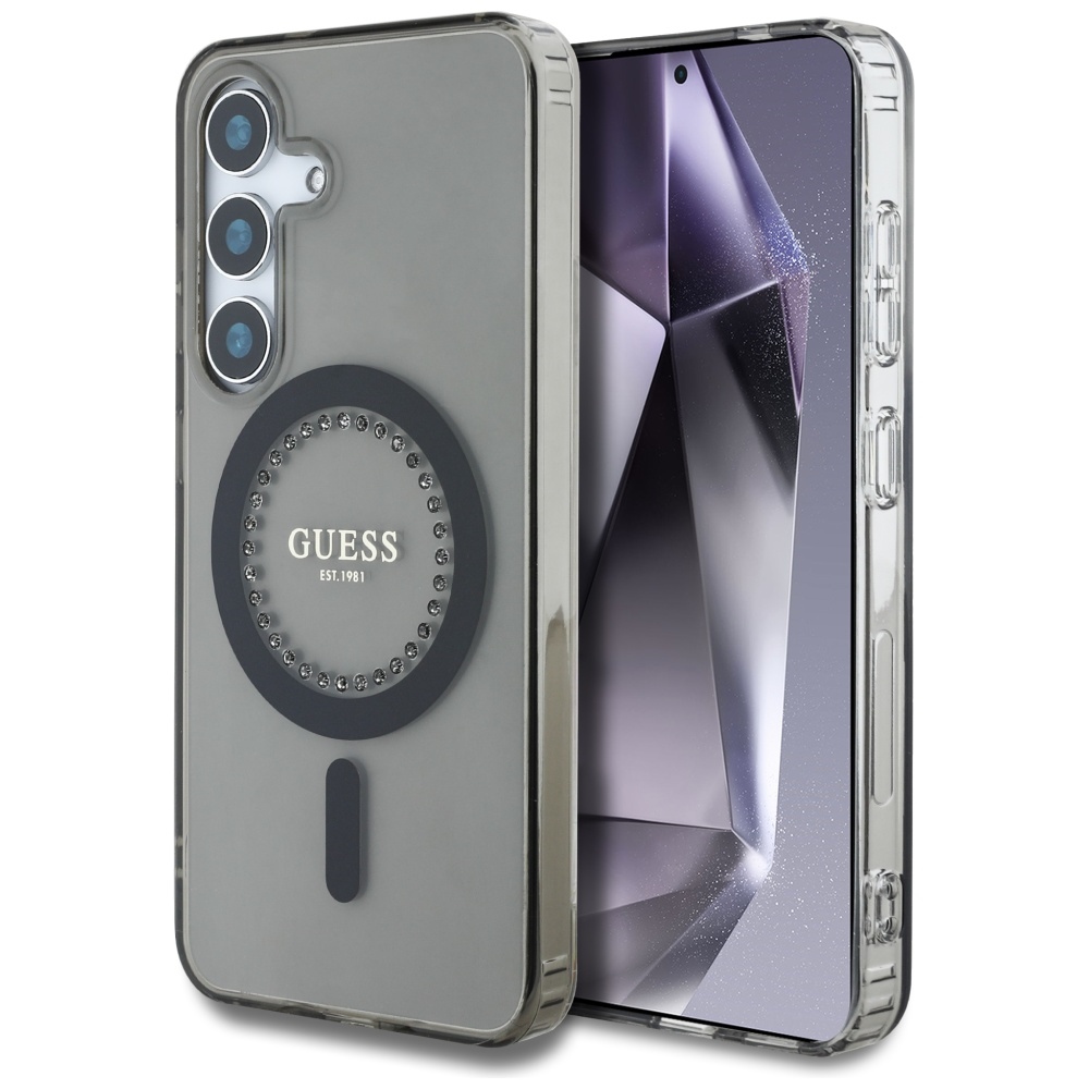 Guess Strass-bedruckte Magsafe-hülle Für Samsung Galaxy S25, Schwarz