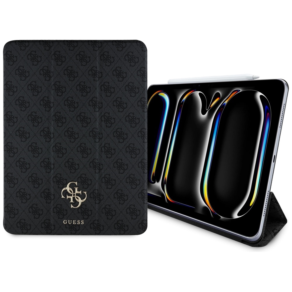 Guess Gufc13pm24ps4sgk Ipad Pro 13" M4 2024 / M5 2025 Schwarz/schwarz Magnetisch 4g Großes Logo