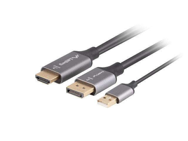 Lanberg Hdmi (m) - Displayport (m) 1 M 4k Schwarz Adapterkabel