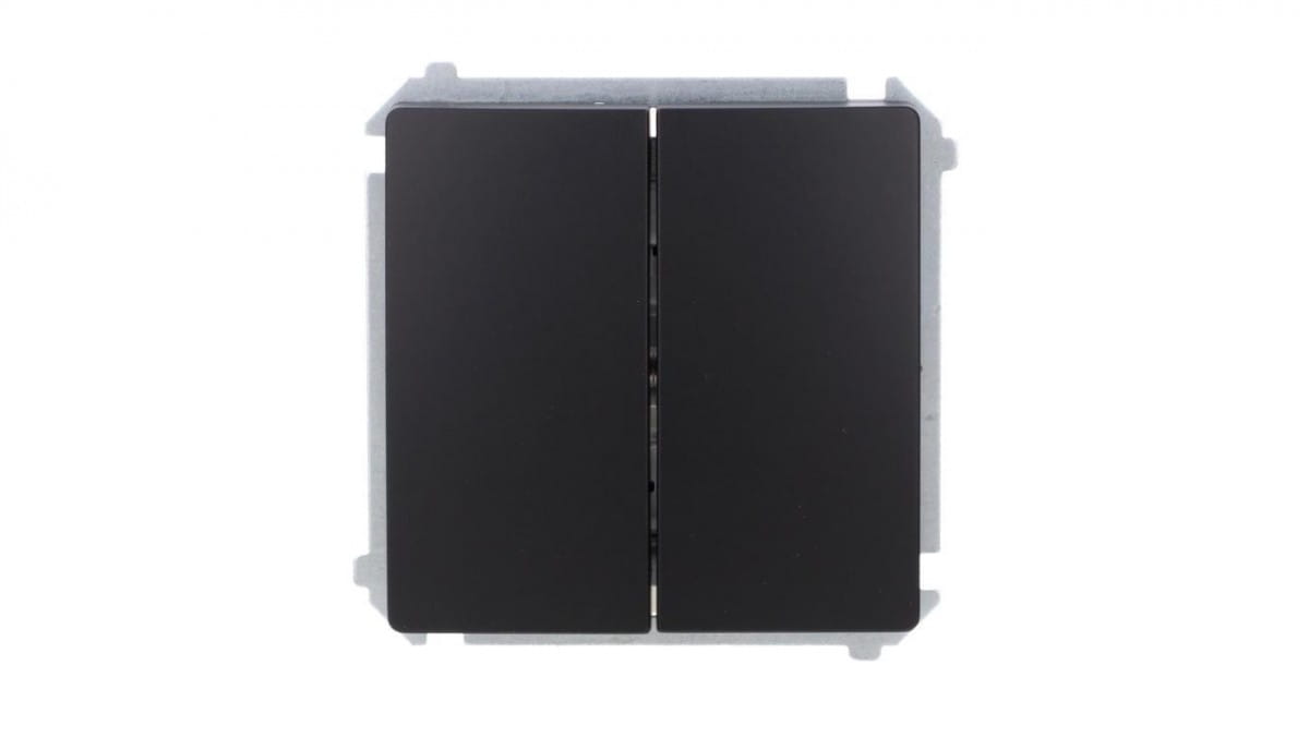 Simon Basic Doppeltreppenschalter (modul) 10ax, 250v, Schraubklemmen Schwarz Bmw6/2.01/49
