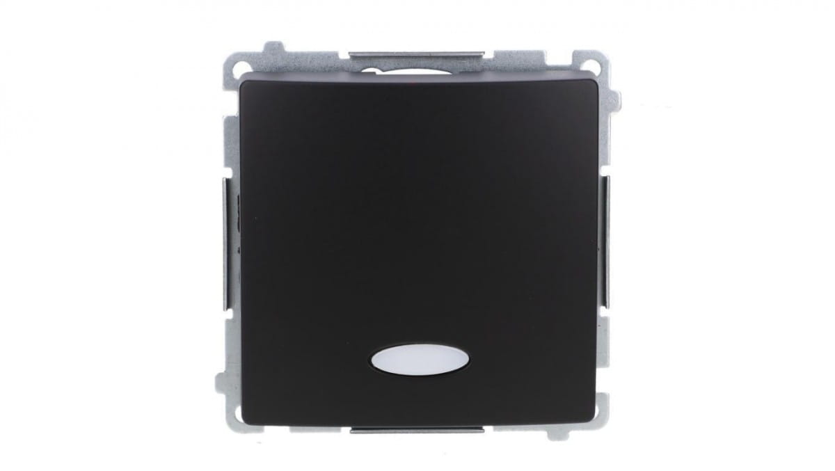 Simon Basic Einpoliger Schalter Mit Led-beleuchtung (modul) 10ax, 250v, Schnellverbinder, Schwarz Bmw1l.01/49