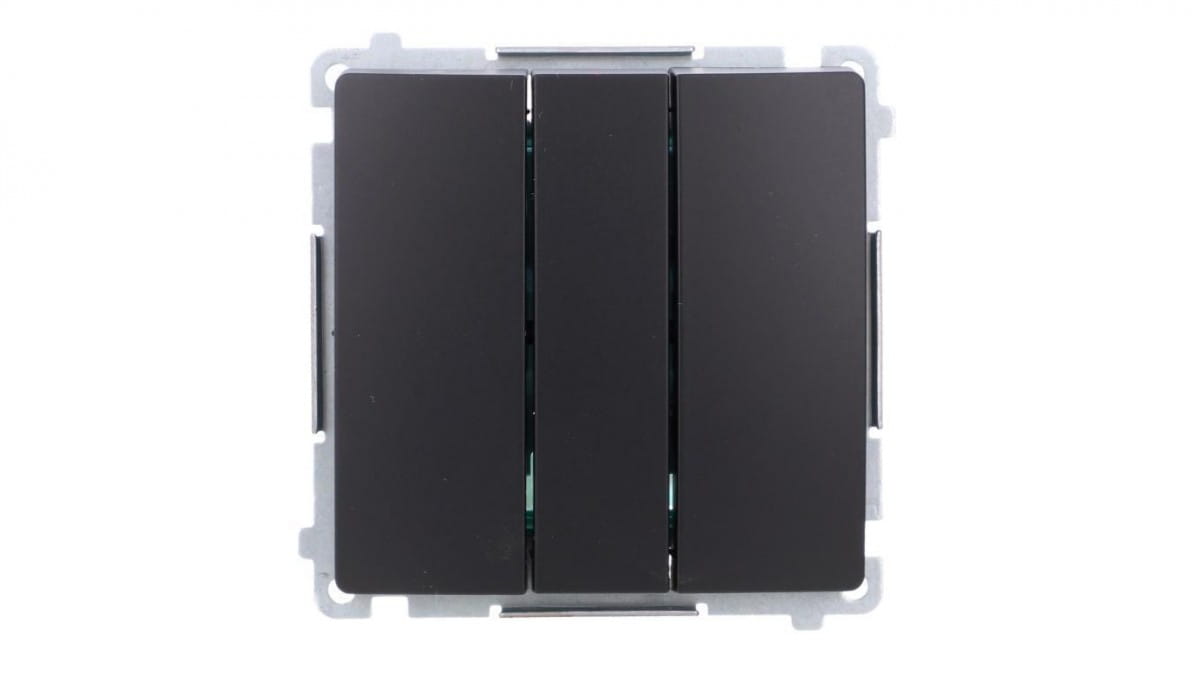 Simon Basic Dreifachschalter (modul) 10ax, 250v, Schnellverbinder, Schwarz Bmw31.01/49