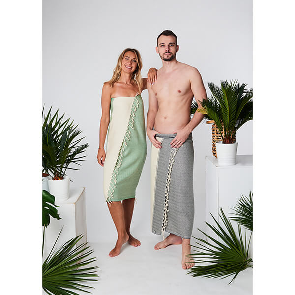 Gewelltes Hammam-handtuch Aus 100 % Natürlicher Baumwolle, Schwarz